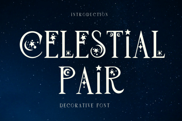 Celestial Pair: A Cosmic Font for Creative Expression