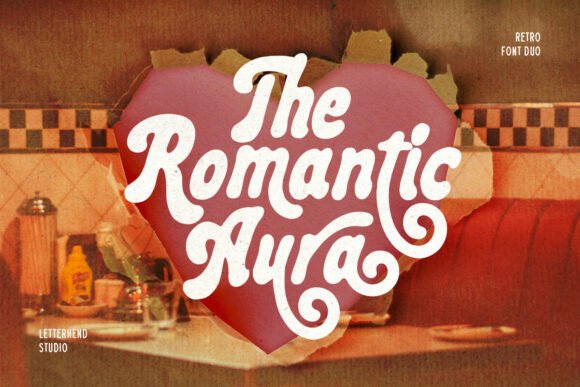 Romantic Aura Duo: A Groovy, Retro Font with a Soul