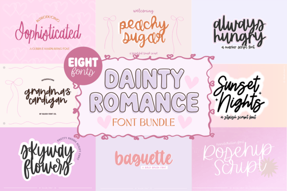 The Enchanting World of Dainty Romance Script Bundle